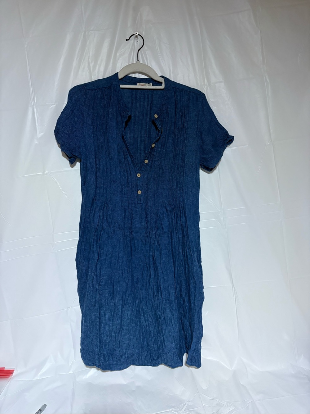 Faherty Indigo Short Sleeve Midi Dress